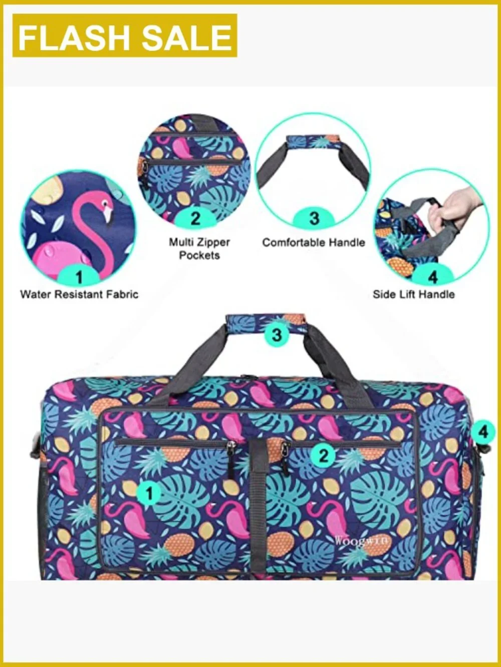 Large Foldable Waterproof Travel Duffel Bag Sports Gym Beach